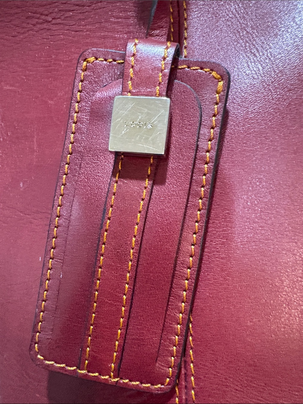 Lodis deep red leather bucket purse - Picture 2 of 14